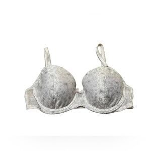 Victorias Secret Dream Angels Lined Bra Size 34D Lilac Purple Metallic Print